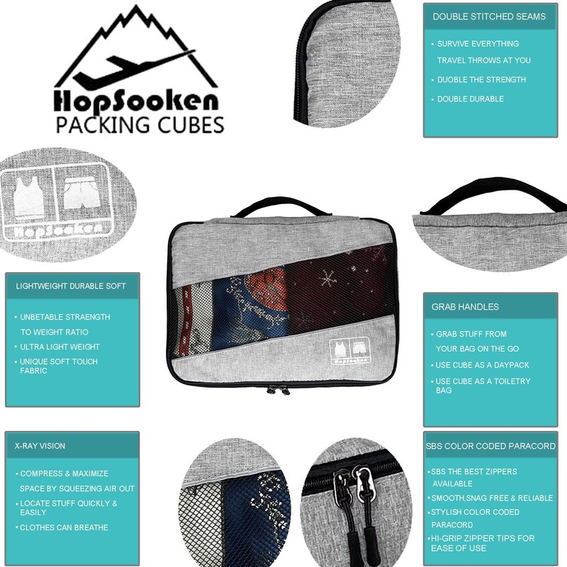 Hopsooken 5 Set Packing Cubes for Travel Large Suitcase Luggage