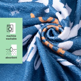 Homelevel Children's Baby Poncho Bath Towel Cape Cotton Blend Velour Terry Towel Bath Towel with Hood. - Blue Hawaii.