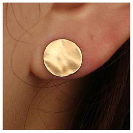 Olbye Coin Disc Studs Earrings Gold Circle Earrings Charm Earring Body Jewelry for Women