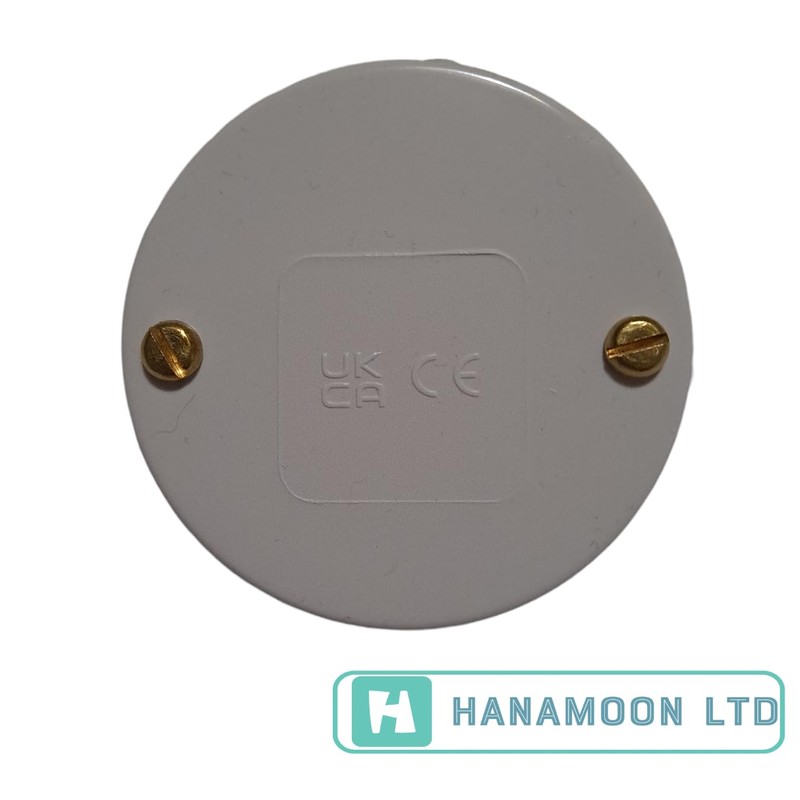 White PVC Circular Box Lid - 65mm Diameter with 2
