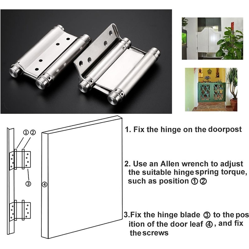 Swing Door Hinge Stainless Steel Double Action Spring Hinge Door