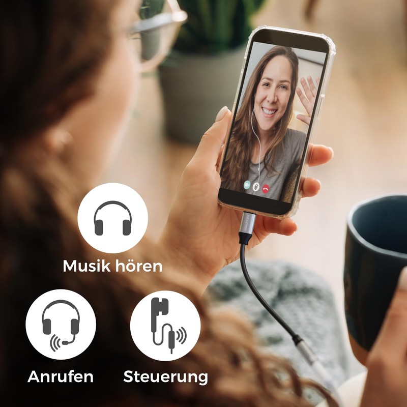 deleyCON USB-C to 3.5 mm Audio Aluminium Adapter - DAC
