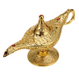 IGNPION Aladdin Lamp Legend Magic Genie Light Classic Home Office Table Ornament Vintage Decoration with Gift Box (Golden)