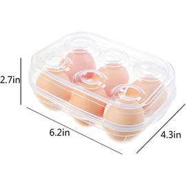 Clear Egg Storage Container - Portable 6-Grid Egg Dispenser for Refrigerator, Ideal for Camping, Picnics, and Travel