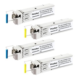 4Pcs 1.25G BIDI SFP Single Mode Industrial Grade Fiber Module Network Transceiver, LX SM1310nm 1550nm 20km DDM, LC Simplex Interface