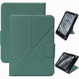 FineGear Universal Case for 7 Inch Kindle Colorsoft Signature Edition 2024/7 Inch Paperwhite 2024/6.8 Inch Paperwhite 2021, Smooth and Soft PU Leather - Green