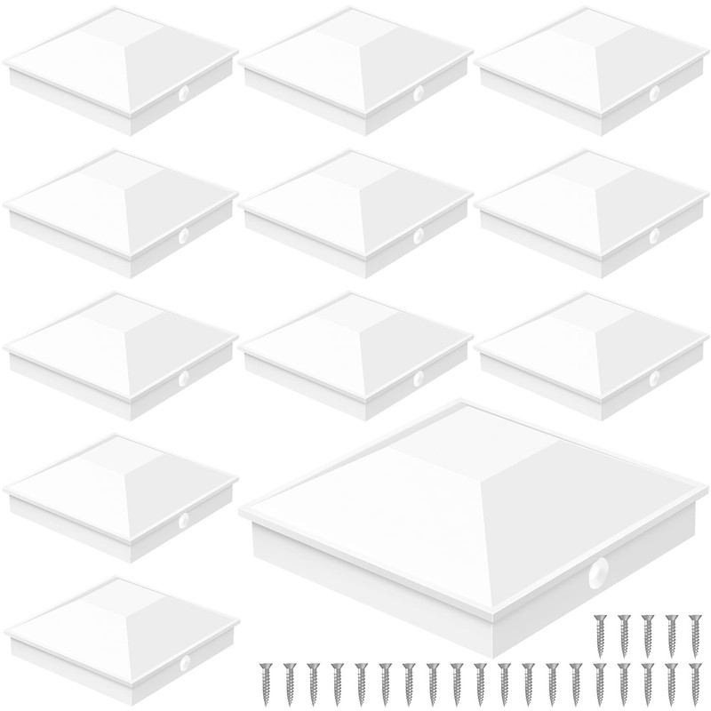 Goovilla 4x4 Post Caps White(Actual 3.5" x 3.5"), 12 Pack