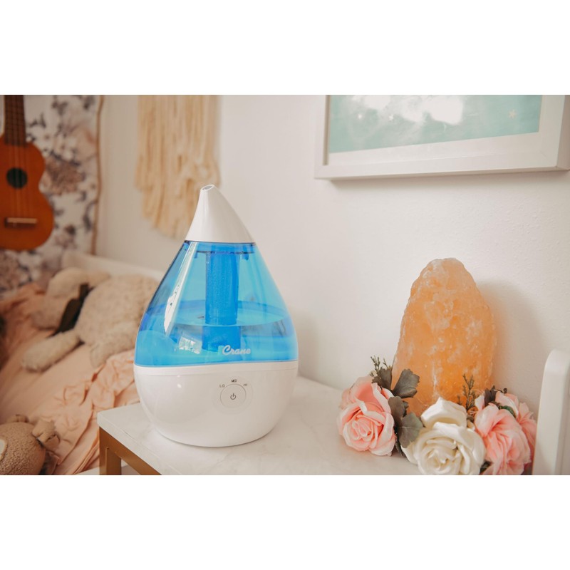 Crane Droplet Ultrasonic Teardrop Cool Mist Air Humidifier, 0.5 Gallon