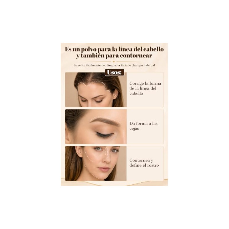 Sombra en Pelo，Hairline Sombra en Polvo,Cubre rápidamente la línea del