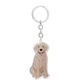AMOR SPES Labrador Retriever Key Chain Love Pets Dogs Key Ring for Women Men Family Friends (C)
