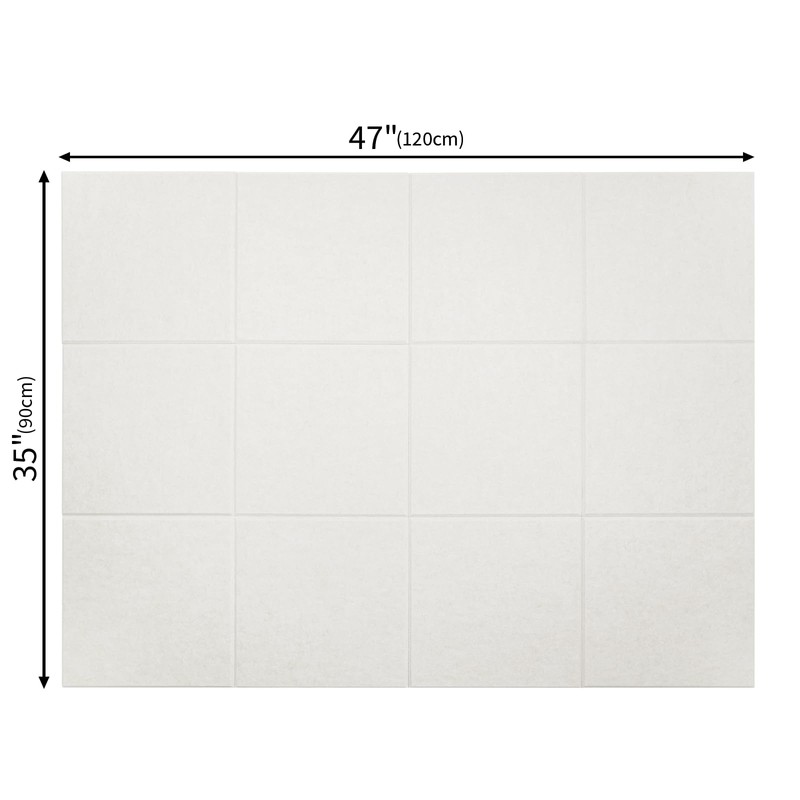 Large Cork Board Felt Wall Tiles, 47"x35" 12 Pack Felt