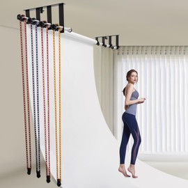 4 Roller Manual Background Support System - Wall Mounting Ceiling Background Holder Set with Brackets, Shafts, Weights and Chains