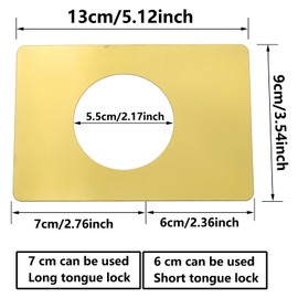 ZZHXSM 2PCS Door Hole Cover Plate Door Handle Fixing Plate Bracket Door Reinforcement Plate Door Lock Repair Plate Gold Door Lock Repair Plate for Standard Door Handle and Lever Lock and Bolt