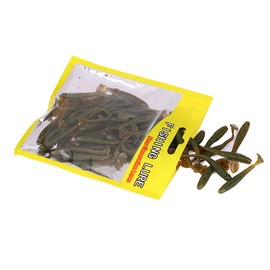 50 Pcs 5cm Fishing Lures, Fishing Baits Soft Plastic Fishing Lures T Tail Grub Worm Baits for Fish Tackle Accessory (Black)