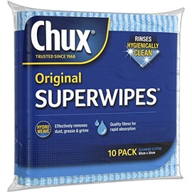 Chux Original Superwipes Cleaning Cloths, Absorbent, Reusable and Washable Wipes, 10 Count