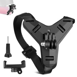 DONGFENGLION Motorcycle Helmet Mount Go Pro Helmet Mount for GoPro Hero 13/12/11/10/9/8/7/6/5, Chin Mount with 1 Screw, with Most Action Cameras