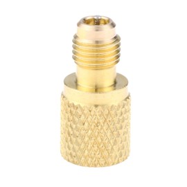 R134A Brass Adapter Fitting, 1/4" Male to 1/2" Female Refrigerant Tank Adapterr with Valve Core, Fits for AC Refrigerant System