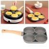 4‑Hole Egg Frying Pot Pancake Pan with Wood Handle for