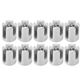 Akozon 10 Pieces Cross Cable Clamp Stainless Steel Wire Railing Clamp Lock for Indoor and Outdoor Use 10 Pieces Cross Cable Clamp (M12 5mm)