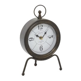 Deco 79 Metal Standing Stopwatch Clock, 7" x 4" x 11", Brown