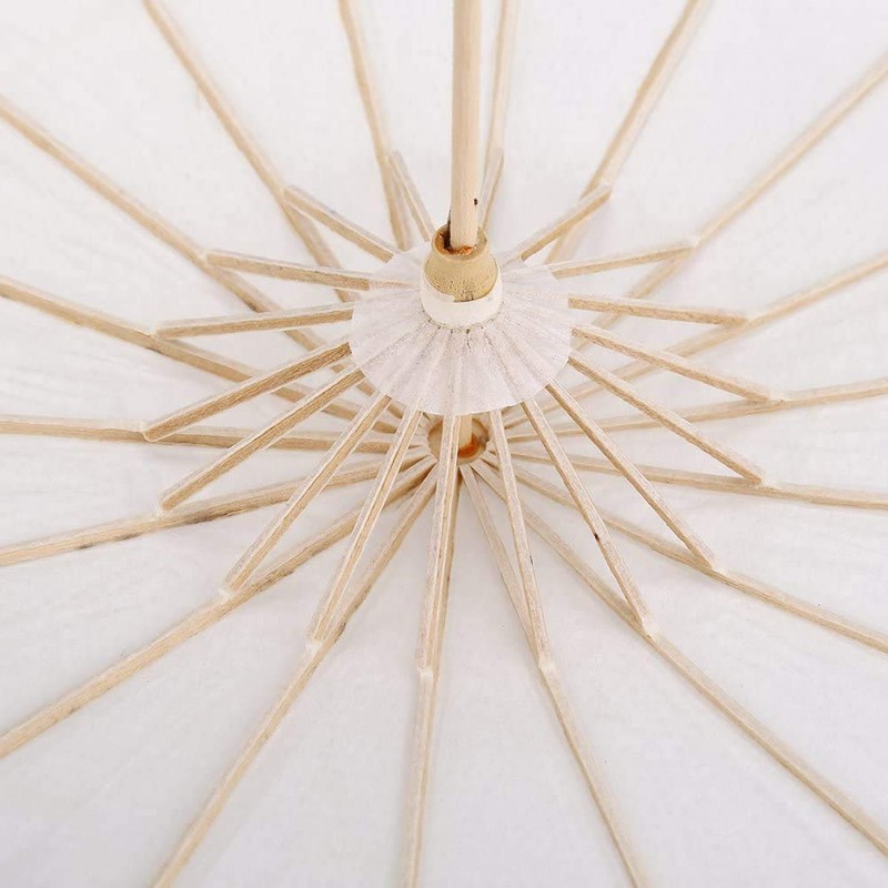 Atyhao Japanese Umbrella Parasol Plain Japanese Umbrella Plain White Tie