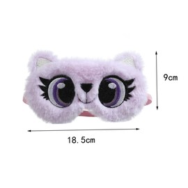 Mikinona Plush Cartoon Eye Pattern Eye Mask for Travel Home Sleeping Blindfold Soft Comfortable Elastic Band Lightweight Design for Nap Sleeping