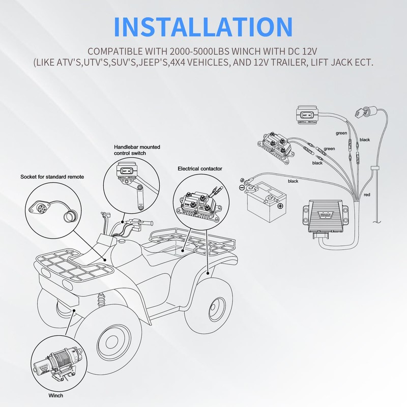 MaySpare 250A Winch Solenoid Relay Contactor 12V Winch Relay for