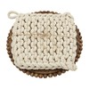 Mud Pie Brown Beaded Trivet & Crochet Pot Set, Trivet