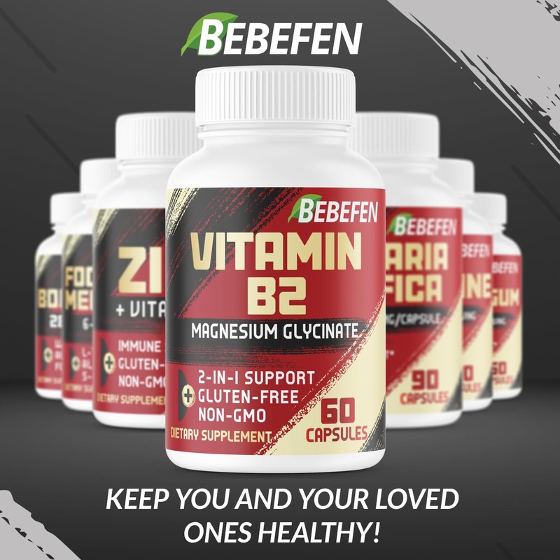 1000mg Pure Naturals Vitamin B2 (Riboflavin) Supplement with Magnesium Glycinate