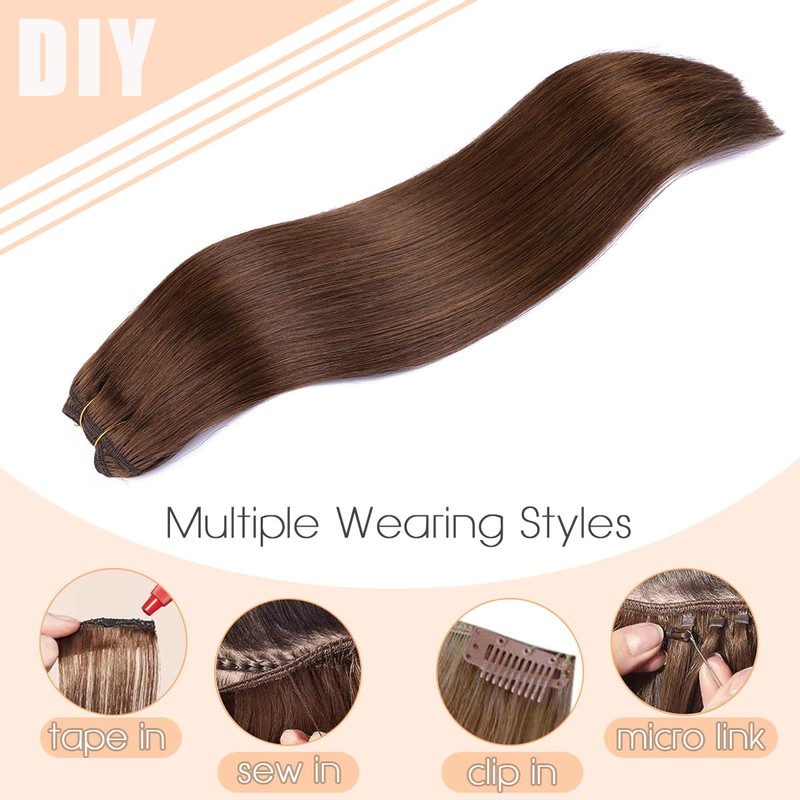 VINBAO Human Hair Weft Extensions Sew in Real Hair Extensions