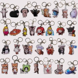 Funny Meme Cat Keychains - Cute & Collectible Accessories for Keys or Bags - Specification: HUH Cat