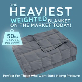 HomeSmart Products 50lbs Weighted Blanket Queen Size - Breathable, Hypoallergenic Soft Fabric, The Heaviest Weighted Blanket Black