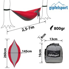 gipfelsport Outdoor Travel Hammock with Hanging Set For Camping and Garden