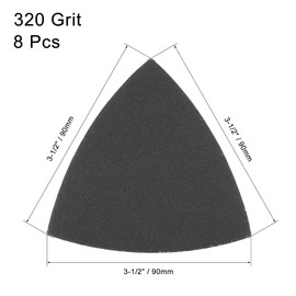 uxcell Triangular Sandpaper Hook and Loop Triangle Sanding Pad Fit 3-1/2" Oscillating Multi-Tool Silicon Carbide for Wet/Dry Use 320 Grit 8pcs