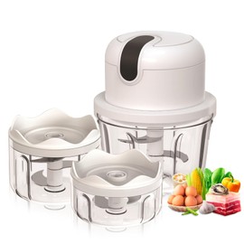 Zerkleinerer Elektrisch Mit USB-Anschluss, Mini-Küchenmaschine 100ml, 250ml, 300ml, Elektrischer Gemüseschneider Mit 3 Scharfen Klingen, Multizerkleinerer Knoblauchpresse Für Fleisch, Gemüse, Obst