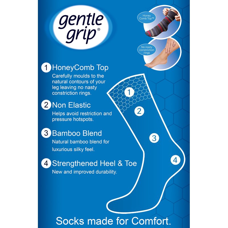 Gentle Grip Sock Shop 6 Pairs Mens Loose Soft Top