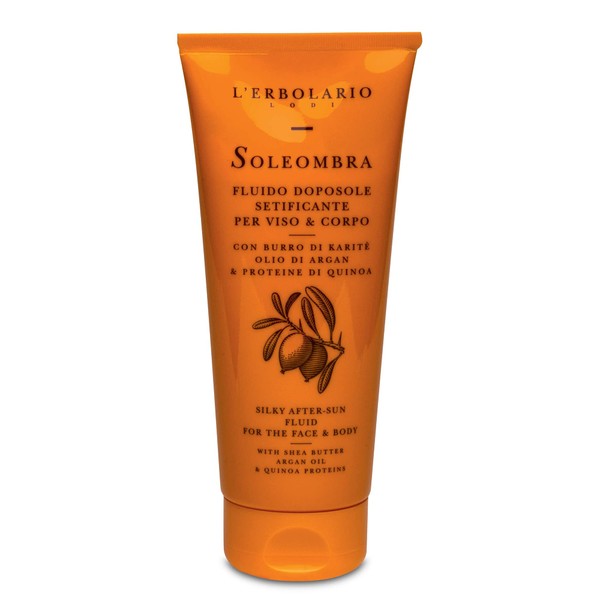 L'Erbolario Soleombra Silky After-Sun Fluid - Infused with Shea Butter and Argan Oil - Perfect for the Face and Body - Deeply Nourishes the Skin - Paraben Free - Suitable for all Skin Types - 6.7 oz