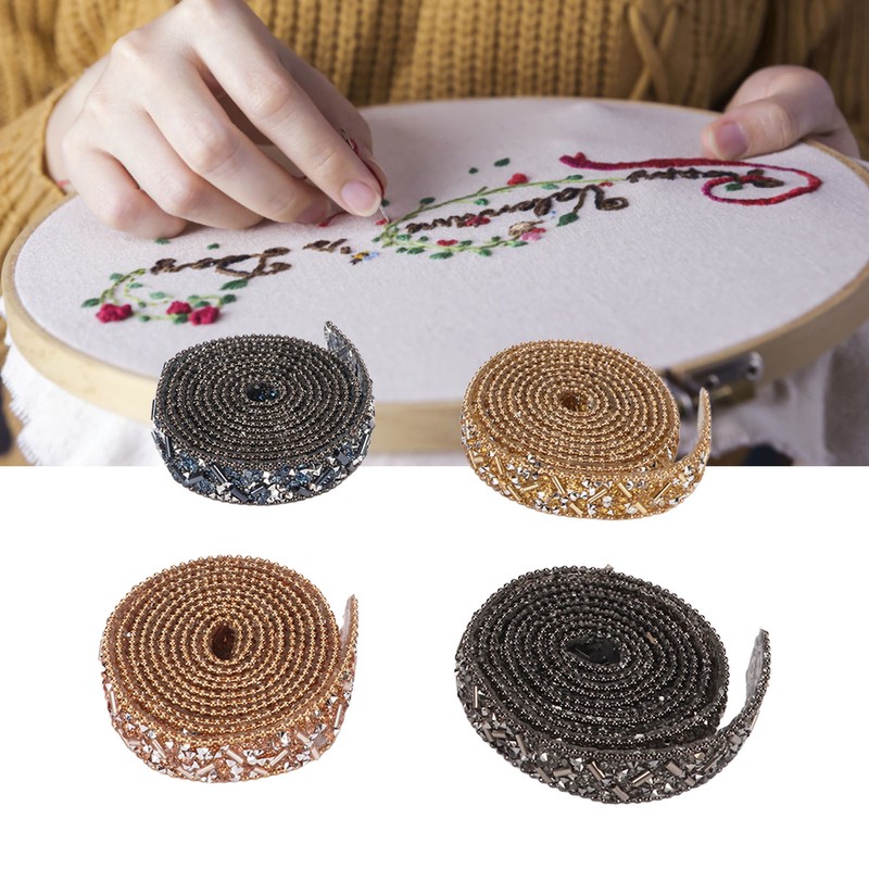 4Pcs Crystal Rhinestone Ribbon Self Adhesive Cuttable Shiny Rhinestone Ribbon