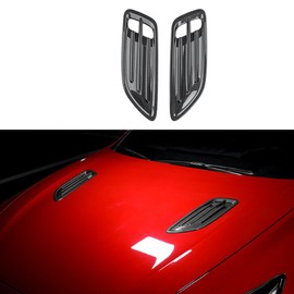 JUIVEEL Carbon Fiber Style Car Air Flow Intake Cover,Air Flow Intake Hood Scoop Vent Cover Trim,Side Vent Bonnet Cover Compatible with Kia Stinger Accessories