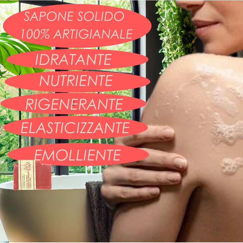 Antiche Bolle - Natural solid soap with olive oil, pomegranate