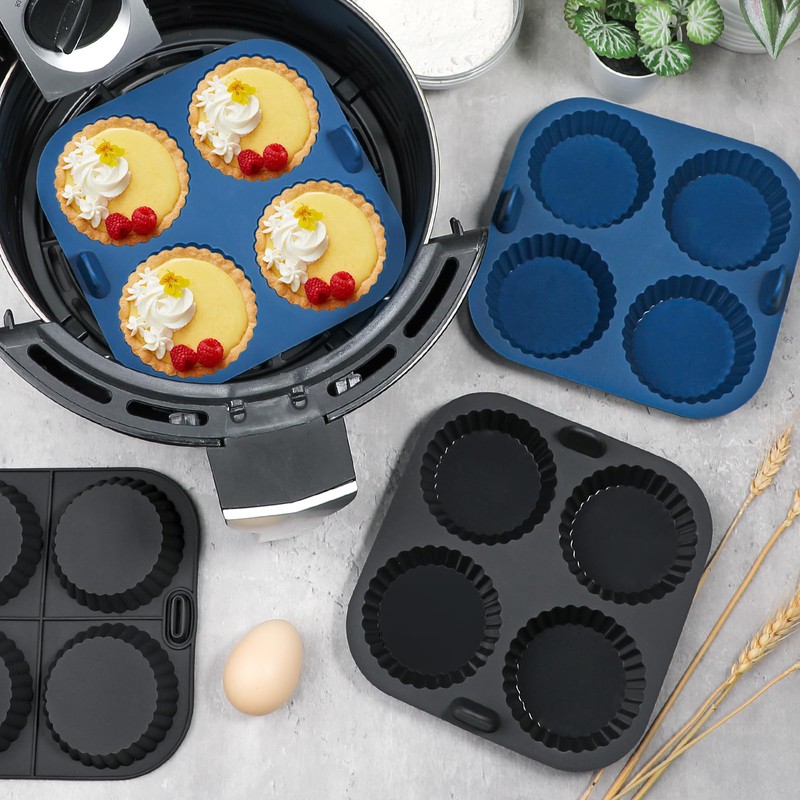 Webake Mini Törtchen Formen 4 Stück Tarteform Silikon Quicheform Klein