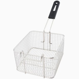 Ragyzity Chip Frying Basket with Handle, Stainless Steel Deep Fat Fryer Basket, Fish Frying Chip Frying Fry Serving Basket, Deep Fryer Basket Food Strainer Wire Chip Strainer Food Presentation Basket