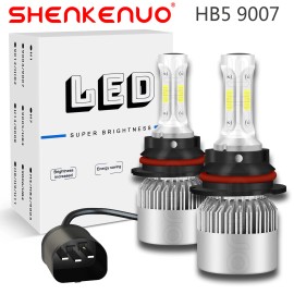 SHENKENUO 9007 HB5 LED Headlight Bulbs Kit 6000K White High Low Beam Light Bulbs 6000K