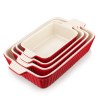 MALACASA Porcelain Baking Dish Set of 4 Bakeware Set Rectangular/Ov