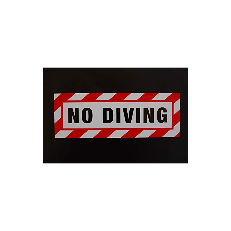 (2 Pack) No Diving Vinyl Stickers Decals 10" X 3.5"