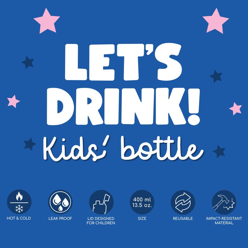 Legami - Kids Water Bottle Lightweight Airtight BPA Free 400ml