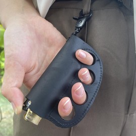 YEZILUU Leather Lighter Case - Protection Case & Keychain, Suitable for BIC J3/J5 Lighters (Black)