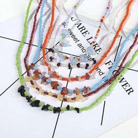 12 Pcs Waist Beads for Women Handmade African Waist Beads With Crystals Colorful Boho Beads Waist Chains Energy Stone Beaded Body Chains for Women Girls