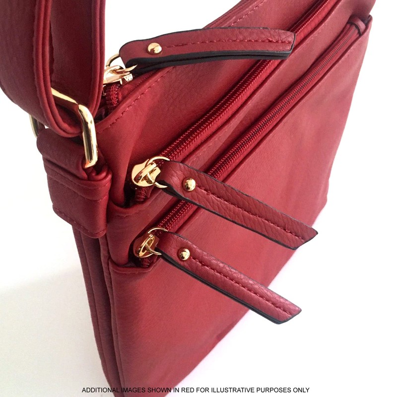 The Accessory Co. Womens Cross Body Bag Messenger Multi Compartment