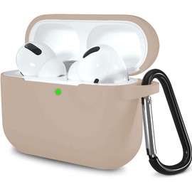 IceSword - Funda para Airpods Pro de 2ª/1ª generación, funda de silicona de protección completa para AirPods de piel suave, absorbente de golpes, llavero de cuerpo completo para mujeres y hombres [LED frontal visible] Airpods - café